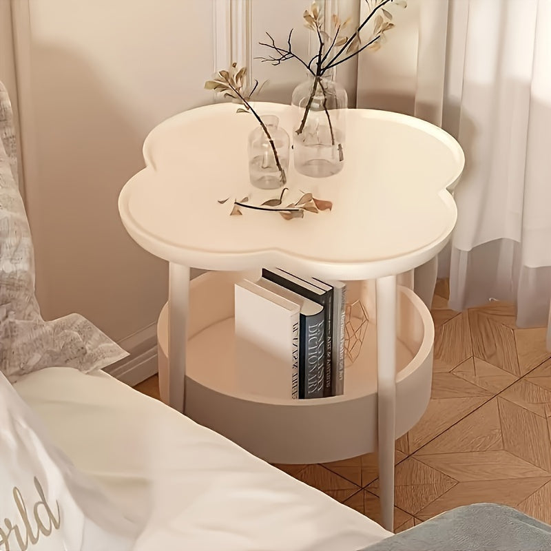 Modern Minimalist Bedside Table with Portable Storage Shelf - Space-Saving Design, Plastic Legs, No Power Needed, Ideal for Bedroom or Living Room Leisure Style, Bedroom Nightstand
