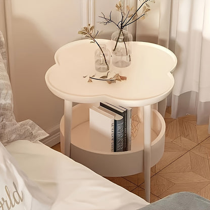 Modern Minimalist Bedside Table with Portable Storage Shelf - Space-Saving Design, Plastic Legs, No Power Needed, Ideal for Bedroom or Living Room Leisure Style, Bedroom Nightstand