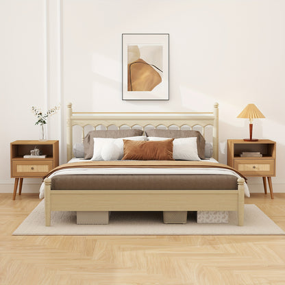 Rattan Nightstand with Charge Boho Rattan Nightstand - Wicker Stand with Drawer and Charge Station - Modern Bedside Table End Table