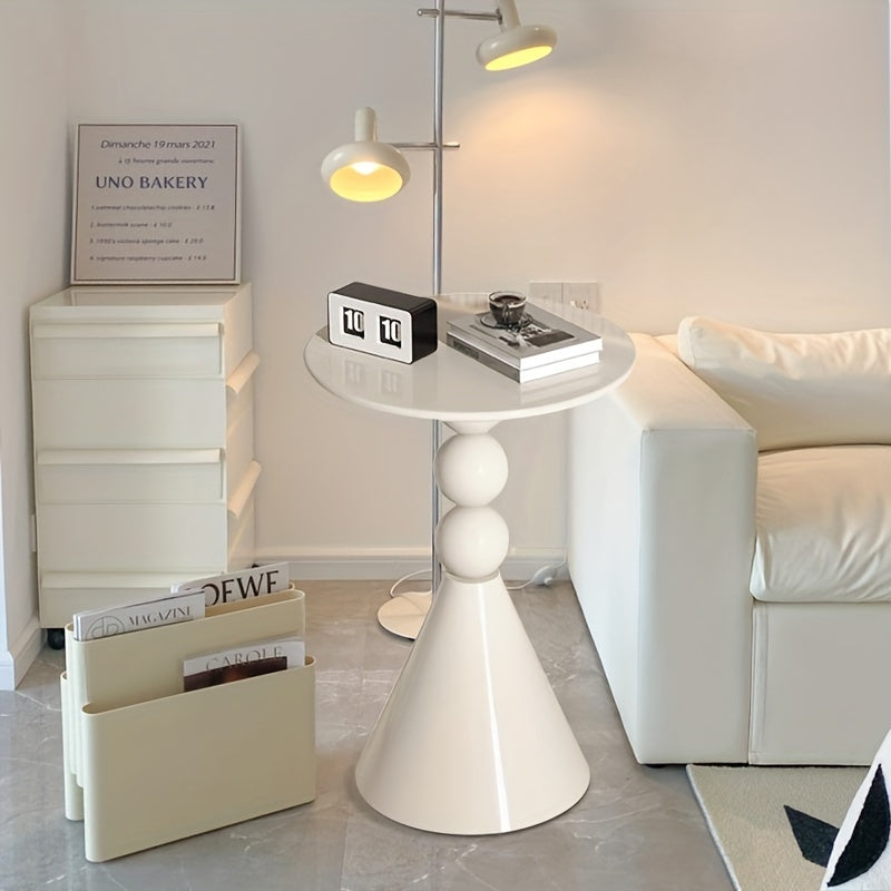 Retro Style Metal Coffee Table, Small Round Coffee Table, Modern Bedside Sofa Side Table for Indoor Use, Elegant Home and Living Room Furniture