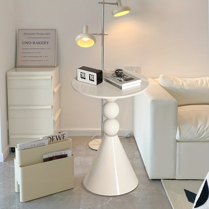 Retro Style Metal Coffee Table, Small Round Coffee Table, Modern Bedside Sofa Side Table for Indoor Use, Elegant Home and Living Room Furniture