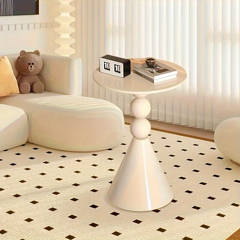 Retro Style Metal Coffee Table, Small Round Coffee Table, Modern Bedside Sofa Side Table for Indoor Use, Elegant Home and Living Room Furniture