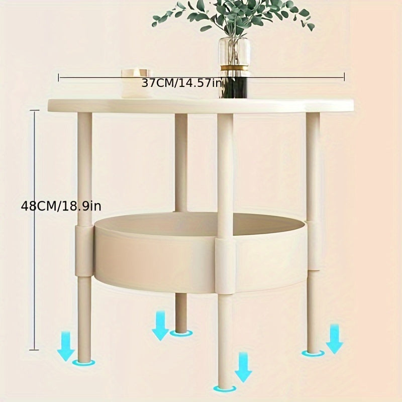 Modern Minimalist Bedside Table with Portable Storage Shelf - Space-Saving Design, Plastic Legs, No Power Needed, Ideal for Bedroom or Living Room Leisure Style, Bedroom Nightstand