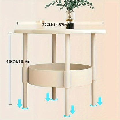 Modern Minimalist Bedside Table with Portable Storage Shelf - Space-Saving Design, Plastic Legs, No Power Needed, Ideal for Bedroom or Living Room Leisure Style, Bedroom Nightstand