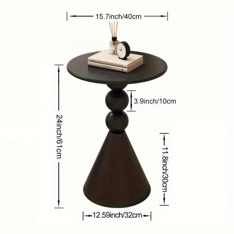 Retro Style Metal Coffee Table, Small Round Coffee Table, Modern Bedside Sofa Side Table for Indoor Use, Elegant Home and Living Room Furniture