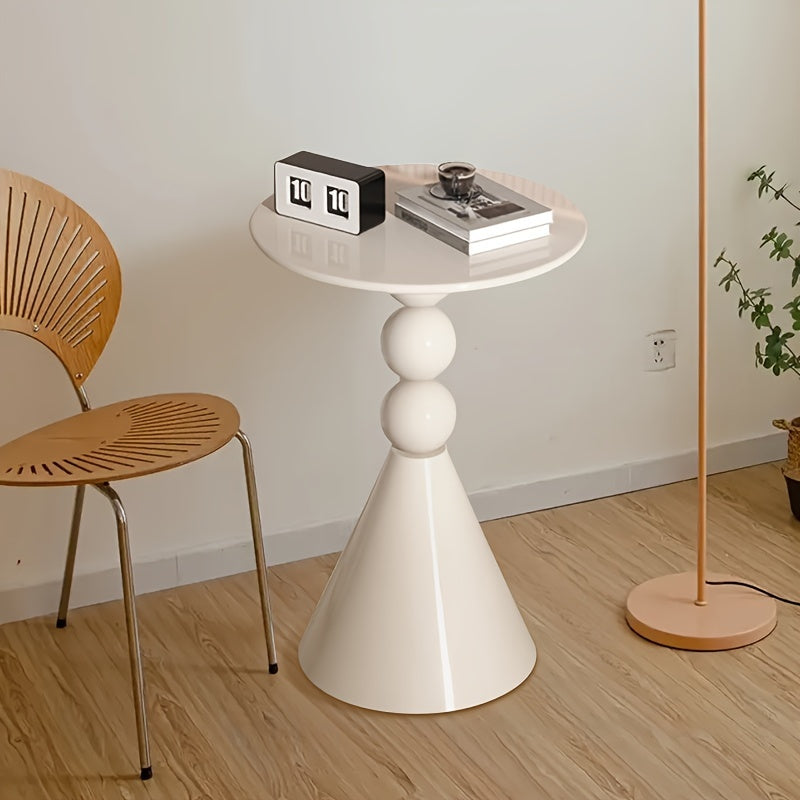 Retro Style Metal Coffee Table, Small Round Coffee Table, Modern Bedside Sofa Side Table for Indoor Use, Elegant Home and Living Room Furniture