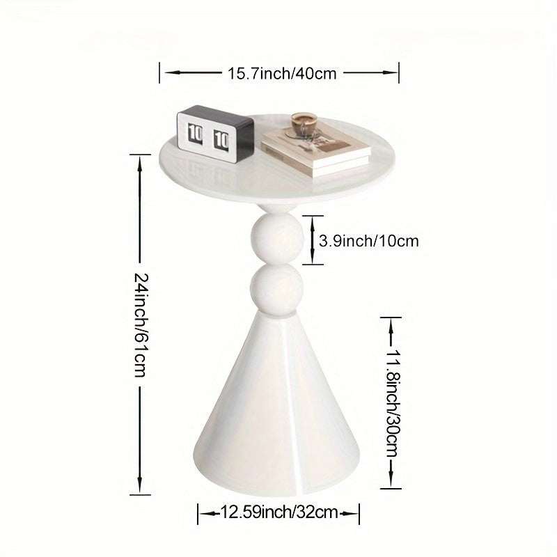 Retro Style Metal Coffee Table, Small Round Coffee Table, Modern Bedside Sofa Side Table for Indoor Use, Elegant Home and Living Room Furniture