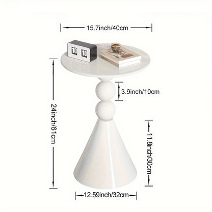 Retro Style Metal Coffee Table, Small Round Coffee Table, Modern Bedside Sofa Side Table for Indoor Use, Elegant Home and Living Room Furniture